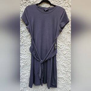 Express Dresses | Express Stretch Dark Gray Dress | Mini | Tie | NWT | M |